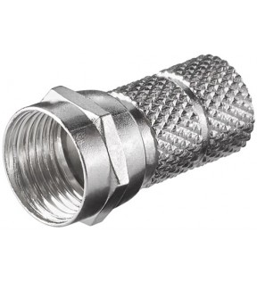 Goobay Twist-On F plug 6.5 mm, zinc, Dust protection Bag - zinc-nickel