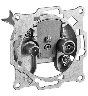 Goobay 2-way antenna end wall socket, white, Dust protection Bag - 1 dB tap lossuniversal antenna wall socket for CATV-s