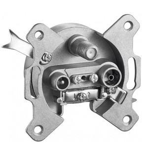 Goobay 3-way antenna-wall-socket, Paperbox with Label - loop-through type wall socket 10 dB with DC passuniversal antenn