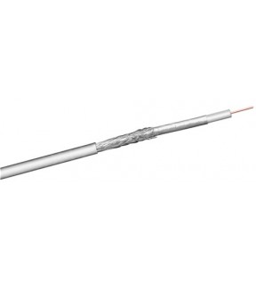 Goobay 100 dB coax- antenna cable, 2x shielded, CU, white, 50 m, Cable coil neutral - Class A tested, for digital SAT- a