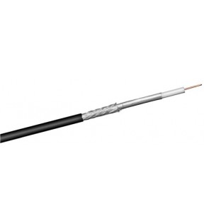 Goobay 100 dB outdoor coax- antenna cable, 2x shielded, CCS, black, 100 m, Cable Reel - UV and water resistant, for digi