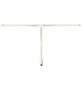 Goobay FM Radio dipole antenna with coax socket, 1.75 m, white, Dust protection Bag - for VHF/FM radio receptioncable le