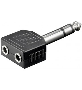 Goobay Headphone splitter, 6.35 mm to 2x 3.5 mm, Dust protection Bag - 6.35 mm male (3-pin, stereo) > 2 pcs. 3.5 mm