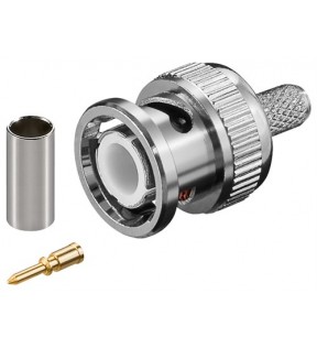 Goobay BNC crimp plug, Dust protection Bag - for RG 58/U cable with gold pinproduct is only suitable for the amateur / h