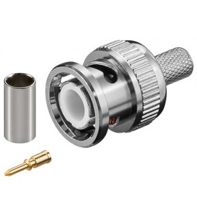 Goobay BNC crimp plug, Dust protection Bag - for RG 59/U cable with gold pinpin solderableproduct is only suitable for t