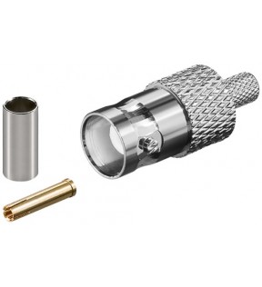 Goobay BNC crimp coupler, Dust protection Bag - for RG 58/U cable with gold pinproduct is only suitable for the amateur 