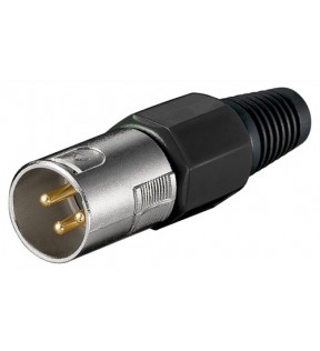 Goobay Microphone plug, 3 Pin, 3 Pin, black, Dust protection Bag - with gold plated contacts and screwed strain-reliefhi