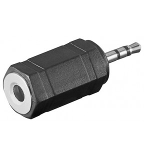 Goobay Headphone adapter, AUX jack, 2.5 mm to 3.5 mm, 2.5 mm male (3-pin, stereo), Dust protection Bag - 2.5 mm male (
