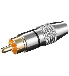 Goobay RCA plug, black, Dust protection Bag - metal version with gold plated contactsfor cable ø 6.5 mmproduct is only 