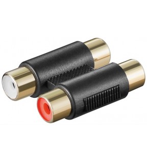 Goobay 2x RCA adapter, 2x female to 2x female, gold-plated, Dust protection Bag - 2 RCA female (audio left/right) > 2