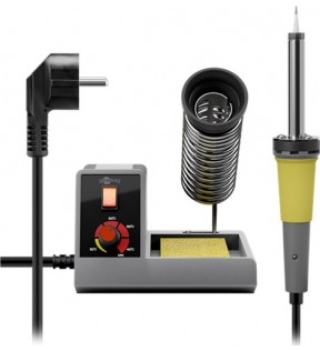 Goobay AP2 analogue soldering station, grey, Standing Box - for carrying out all kinds of soldering operations at home, 