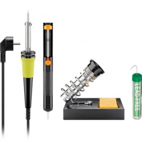 Goobay 4-piece lead-free soldering set, black, Flap-over Blister - top-quality soldering set for professional, lead-free