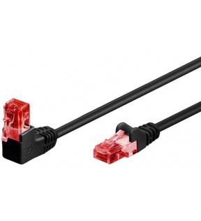 Goobay CAT 6 patchcable 1x 90 ° vinklet, U / UTP, sort, 5 m, Støvbeskyttelsespose - lås på toppen, CCA kobberblandin