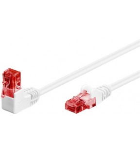 Goobay CAT 6 patchcable 1x 90 ° vinklet, U / UTP, hvid, 3 m, Støvbeskyttelsespose - lås på toppen, CCA kobberblandin