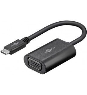 Goobay USB-C™ to VGA Adapter, black, 0.2 m, Hanging Box - USB-C™ plug <-> VGA jack socket (15-pin)Application 