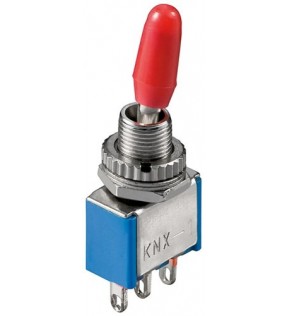 Goobay Toggle Switch Miniature, ON - ON, 3 Pins, Blue Housing, Dust protection Bag - ideal for DIY or modelmakingToggle 