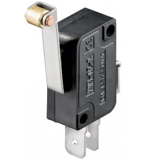 Goobay Microswitch - Changeover Switch, 1-Pole, Dust protection Bag - with long roller leverSwitch can be in 2 positions