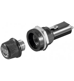 Goobay Fuse Holder for Size 5x20, black, Dust protection Bag - for fuses with max. 10 AFuse holder with screw cap for 5 