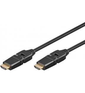 Goobay Series 2.0 High Speed HDMI™ 360° Cable with Ethernet, 2 m, Black, Dust protection Bag - HDMI™ connector male