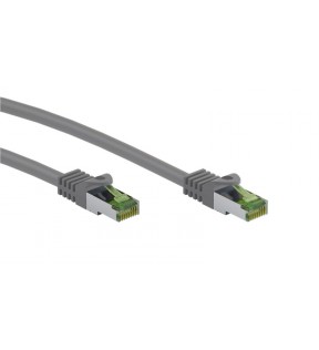 Goobay GHMT-certified CAT 8.1 S/FTP Patch Cord, AWG 26, grey, 3 m, Cable Tag - copper conductor, LSZH halogen-free cable