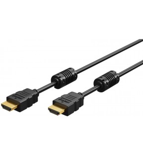 Goobay Series 2.0 High Speed HDMI™ Cable with Ethernet (Ferrite), 3 m, Black, Dust protection Bag - HDMI™ connector 