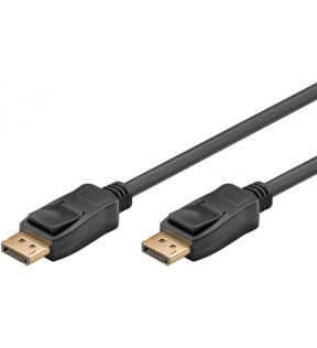 Goobay Series 1.4 DisplayPort Connector Cable 1.4, 2 m, black, Dust protection Bag - DisplayPort male > DisplayPort m
