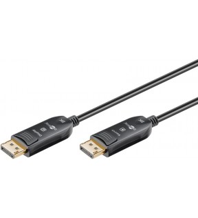 Goobay Series 2.0 Optical Hybrid DisplayPort connector cable 1.4,, 50 m, black, Dust protection Bag - DisplayPort male &