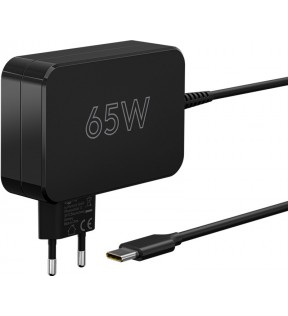 Goobay USB-C™ Charger for Laptops (65 W) Black, Paperbox with Label - compact notebook power supply with fast charging