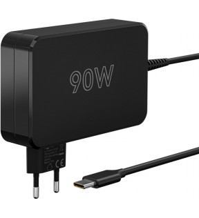 Goobay USB-C™ Charger for Laptops (90 W) Black, Paperbox with Label - compact notebook power supply with fast charging
