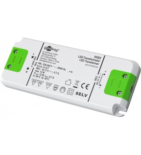 Goobay Constant Current LED Transformer 17 V (DC)/12 W, white-green, Standing Box - 700 mA constant current (CC) for LED