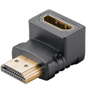 Goobay HDMI™ Angled Adapter 270°, Gold-Plated (8K@60HZ), black, Dust protection Bag - HDMI™ female (Type A) > HD