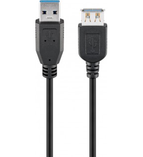 Goobay USB Extension Cable, USB 3.0,  m, black, Dust protection Bag - USB 3.0 male (type A) > USB 3.0 female (Type A)