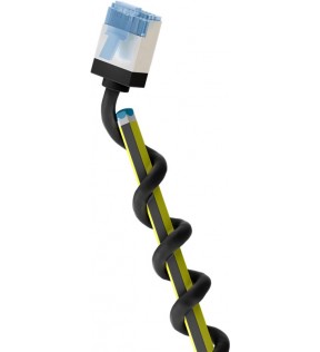 Goobay Ultra-Flexible CAT 6A Patch Cable, Slim, U/FTP, black, Cable Tag - extra-short plugs, pure copper conductor (CU),