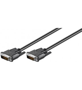 DVI-D Full HD-kabel Dual Link, nikkel, 2 m, sort - DVI-D han Dual-Link (24 + 1 pin) - DVI-D han Dual-Link (24 + 1 pin)