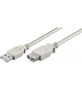 USB 2.0 Hi-Speed forlængerkabel, grå, 3 m - USB 2.0 han (type A) - USB 2.0 hun (type A)