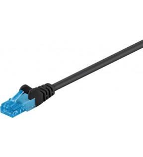 CAT 6A patchkabel U / UTP, sort, 1 m - LSZH halogenfri, CU