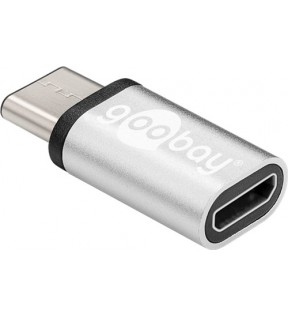 USB-C ™ til USB 2.0 Micro-B adapter, sølv, sølv - USB-C ™ han - USB 2.0 Micro hun (Type B)