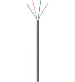 CAT 5e outdoor network cable, U/UTP, black, 100 m - CCA copper mixture for SOHO applications, AWG 24/1 (solid), PE