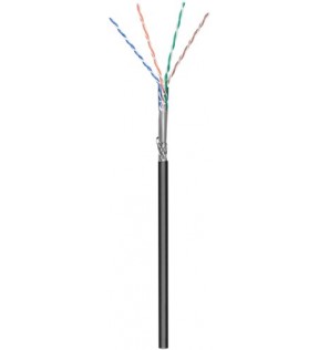 CAT 5e network cable, SF/UTP, black, 100 m - CCA copper mixture for SOHO applications, AWG 24/1 (solid), PE
